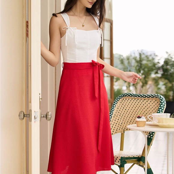 Rihoas White Square Neck Bowknot Tank Top - Picture 3 of 6